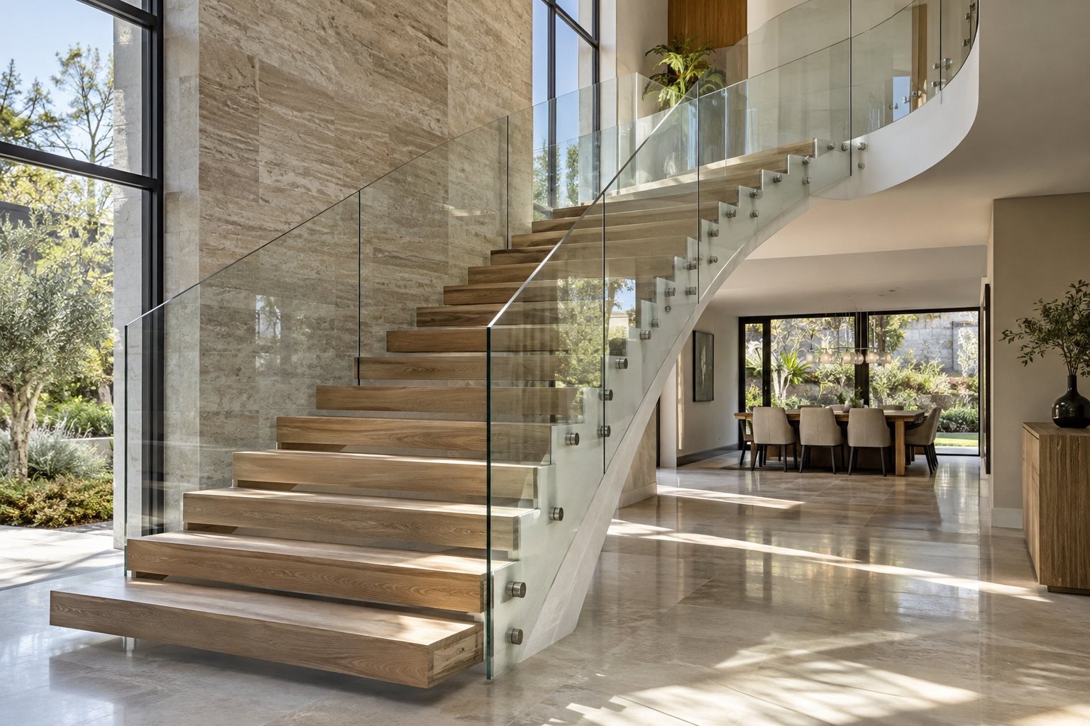 Illustrative frameless glass balustrade