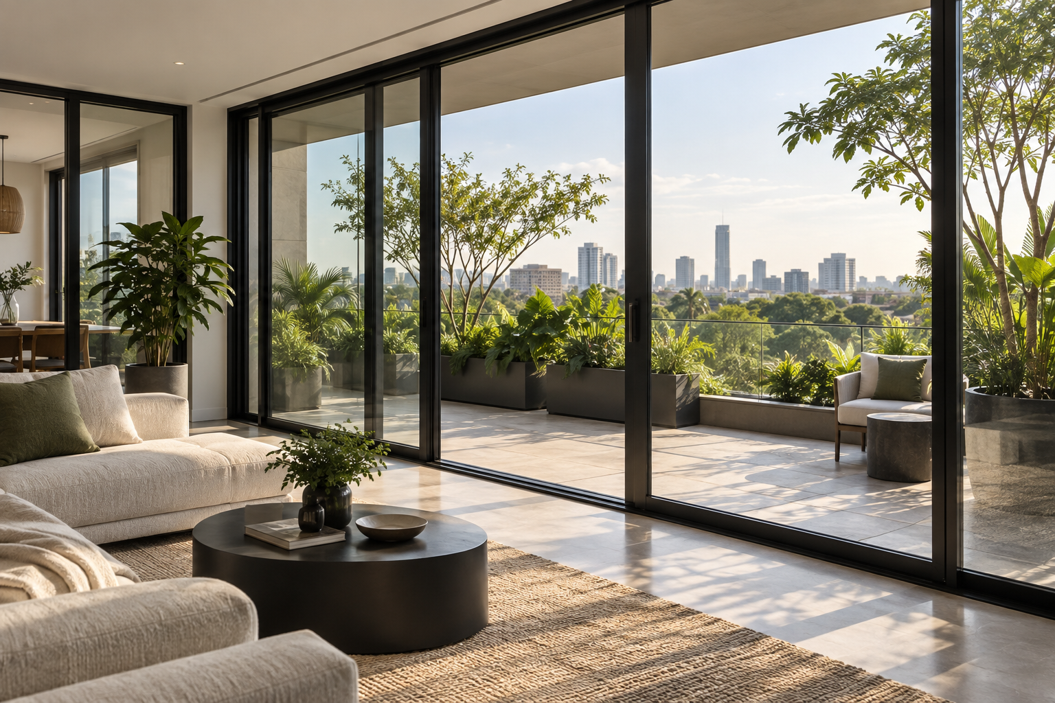 Illustrative aluminium windows and glass doors